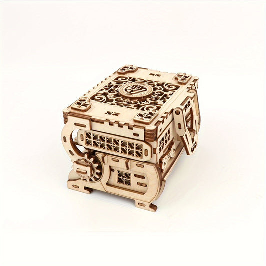 [DIY Wooden Jewelry Box] 3D Wooden Jewelry Box Puzzle - DIY Woodworking Project Suitable for &: Craft Your Own Masterpiece with Wood, Challenging Build, Elegant Storage for Jewelry, Watches & ( Achievement)