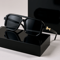Stylish Oversized Square Frame Sunglasses for Men and Women - Protection - Unisex Retro Shades with Tortoiseshell Arms - Includes Sunglasses Case and Cleaning Cloth - Fashion Accessory for Travel, Beach, and Daily Wear