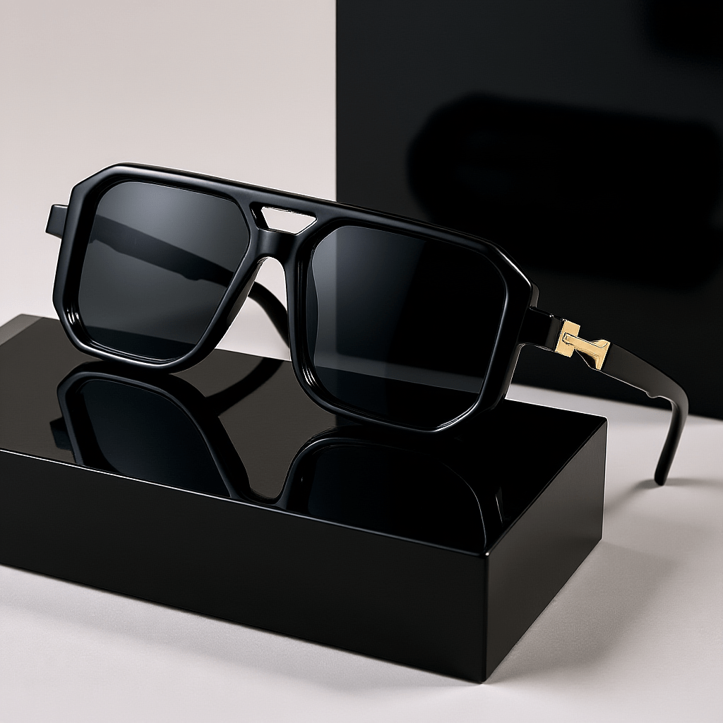 Retro Square Sunglasses UV400 Oversized Frame - Tortoiseshell Arms Unisex Fashion Shades Women Men Travel Beach Daily Wear with Case 6 Colors