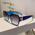 Women's Studded Geometric Fashion Glasses - Emerald UV400pcs Lenses with Lightweight Frame - Fashion Statement for Beach/Vacation/Travel - Includes Protection Case, Versatile Daily Accessory