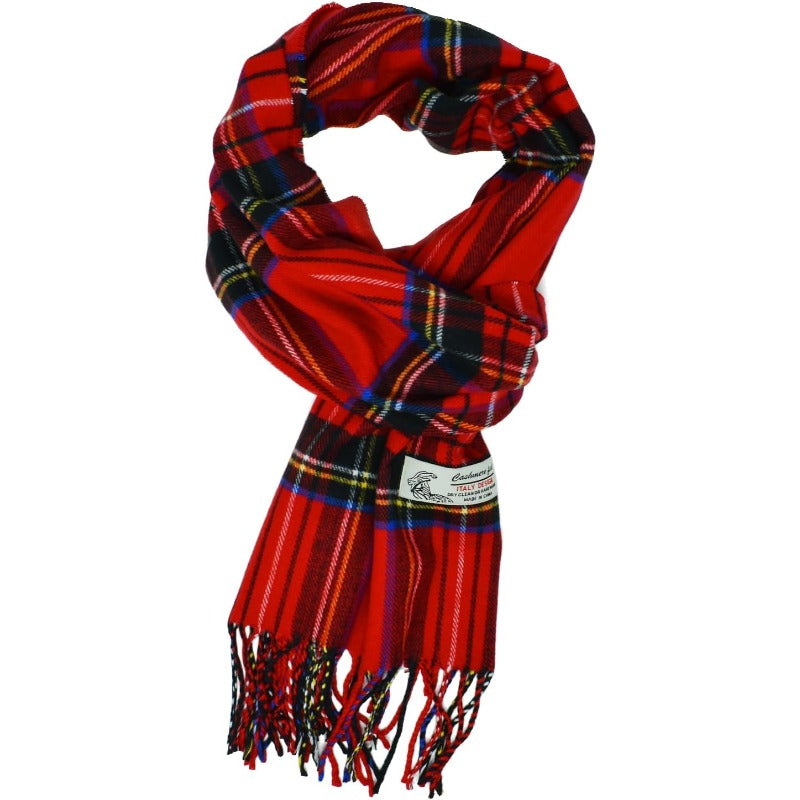 Scottish Stewart Tartan Plaid Luxurious Winter Scarf Soft Cashmere Feel 72"x12", Scottish Heritage Holiday Gift