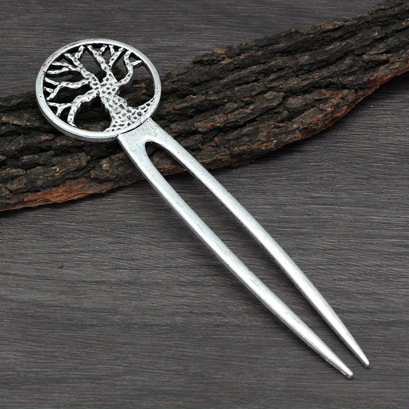 3pcs Vintage Viking Hairpins Tree of Life Hairpin Celtic Knot Crescent Hair Butterfly Heart Hairpin Amulet Spiritual Hair Additions for Women