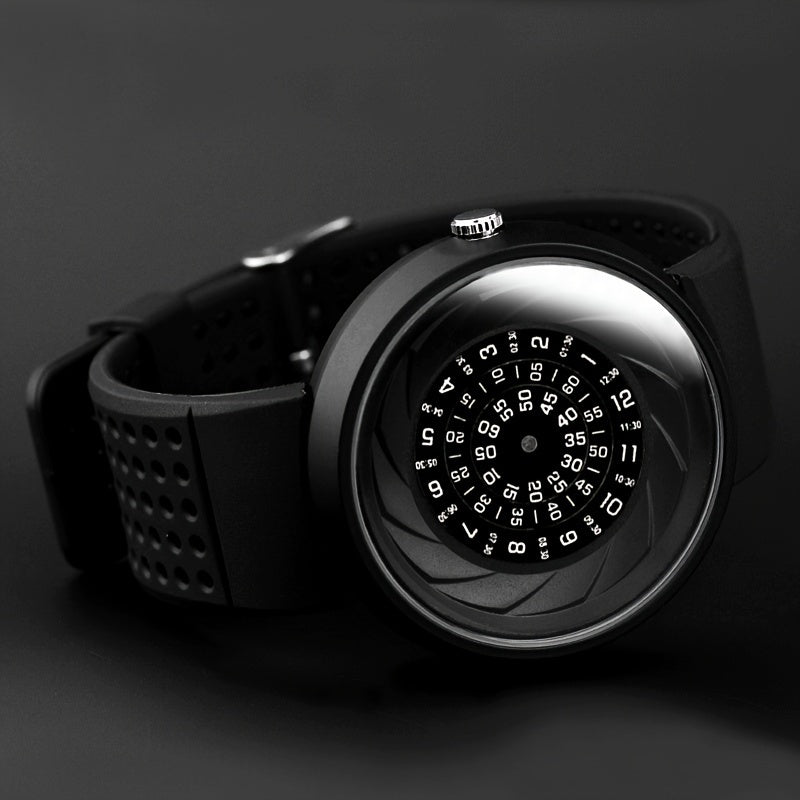 Concept Password Dial Quartz Watch for Men – Unique Fashion Wristwatch with Extra Strap & Tools, Novel Sport Design, Cool Gift Idea