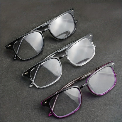 Reading Glasses Small Rectangle Frame Spring Hinge Lightweight PC Lens Unisex Stylish Durable Readers for Men and Women Computer Driving Magnification +100 to +350