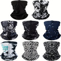 8pcs Summer Camo Neck Gaiter Scarf Bandanas For Men Sun Hoods Balaclava Cooling Breathable Face Mask Outdoor Sports
