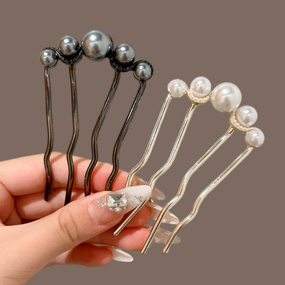 U-Shaped Hair Pins 6pcs Set Hair Combs Chignon Hairpins Hair Sticks Ornaments Back of Head Hair Accessories for Women Daily Wear Party Holiday Gift