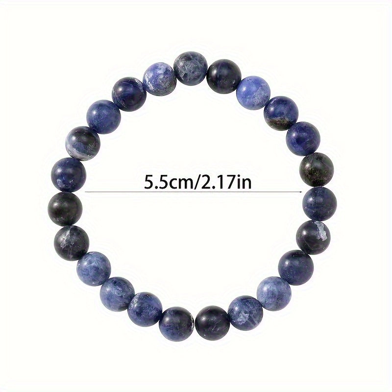 20pcs Colorful Natural Stone Bracelet Women Men, Random Color Matching Colorful Natural Stone Beads Bracelet Suit Elastic Wristband Handmade Jewelry Decoration