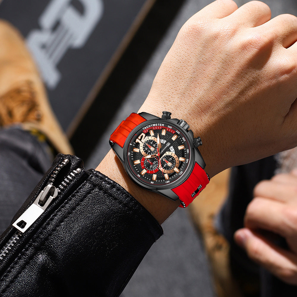 Silicone Watch for Men Fashion Casual Quartz Date Display Sport Wristwatch Sporty Design Multiple Colors Christmas Thanksgiving Gift Reloj Para Hombre