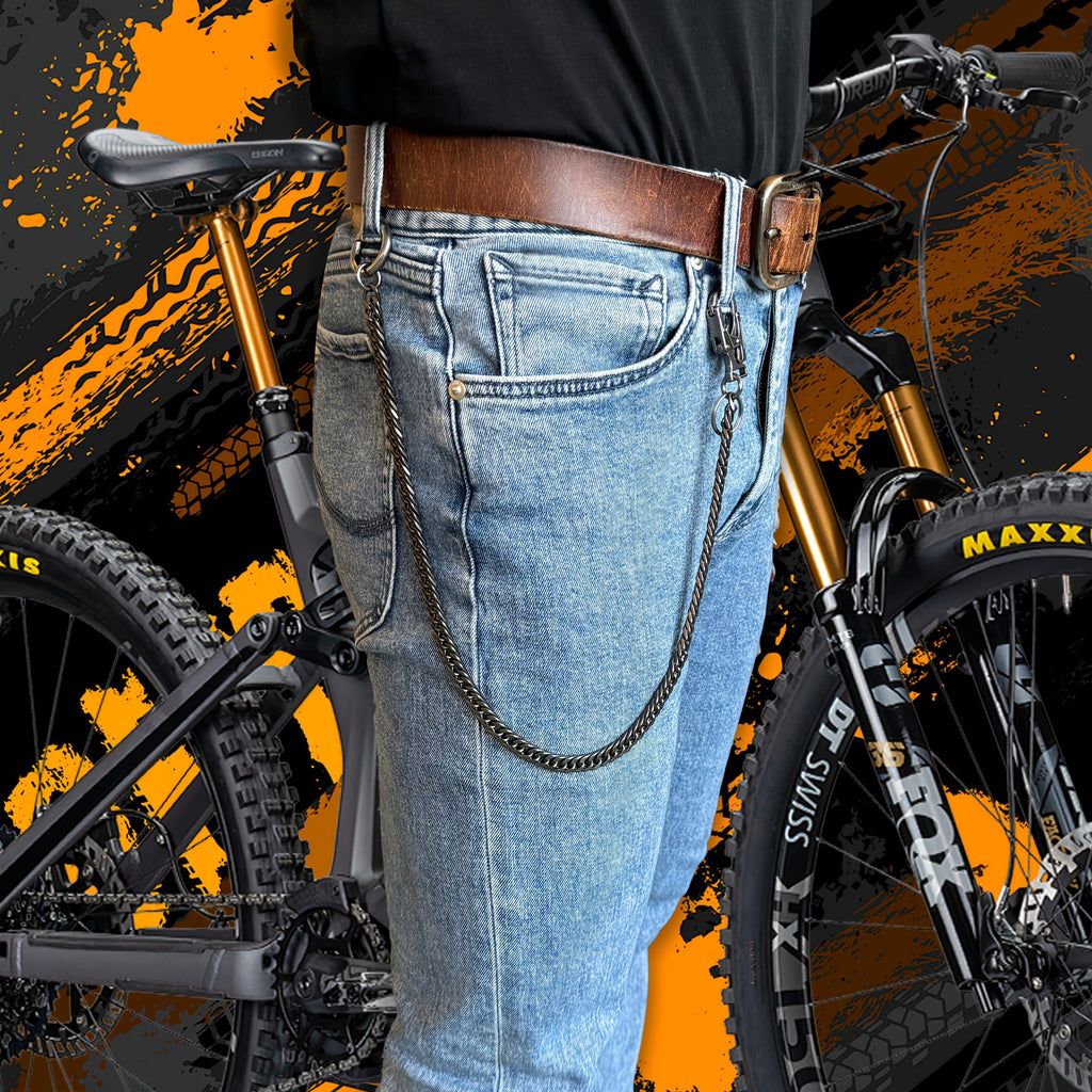Ahiller Business Style Wallet Chain, Hip Hop Style Keychain - Dual Lock Security Design, Outdoor Camping, Traveling Accessory for Motorcycle/Daily Use with Scratch Resistant Coating, Men's EDC Carrying Gear Chain, Perfect Gift for Boyfriends And Dads, Dai