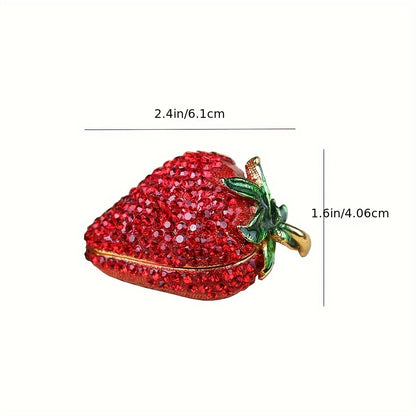 Strawberry Jewelry Box Red Creative Trinket Box for Women Ring Holder Cute Novelty Gift Valentine's Day Mother's Day Thanksgiving Birthday