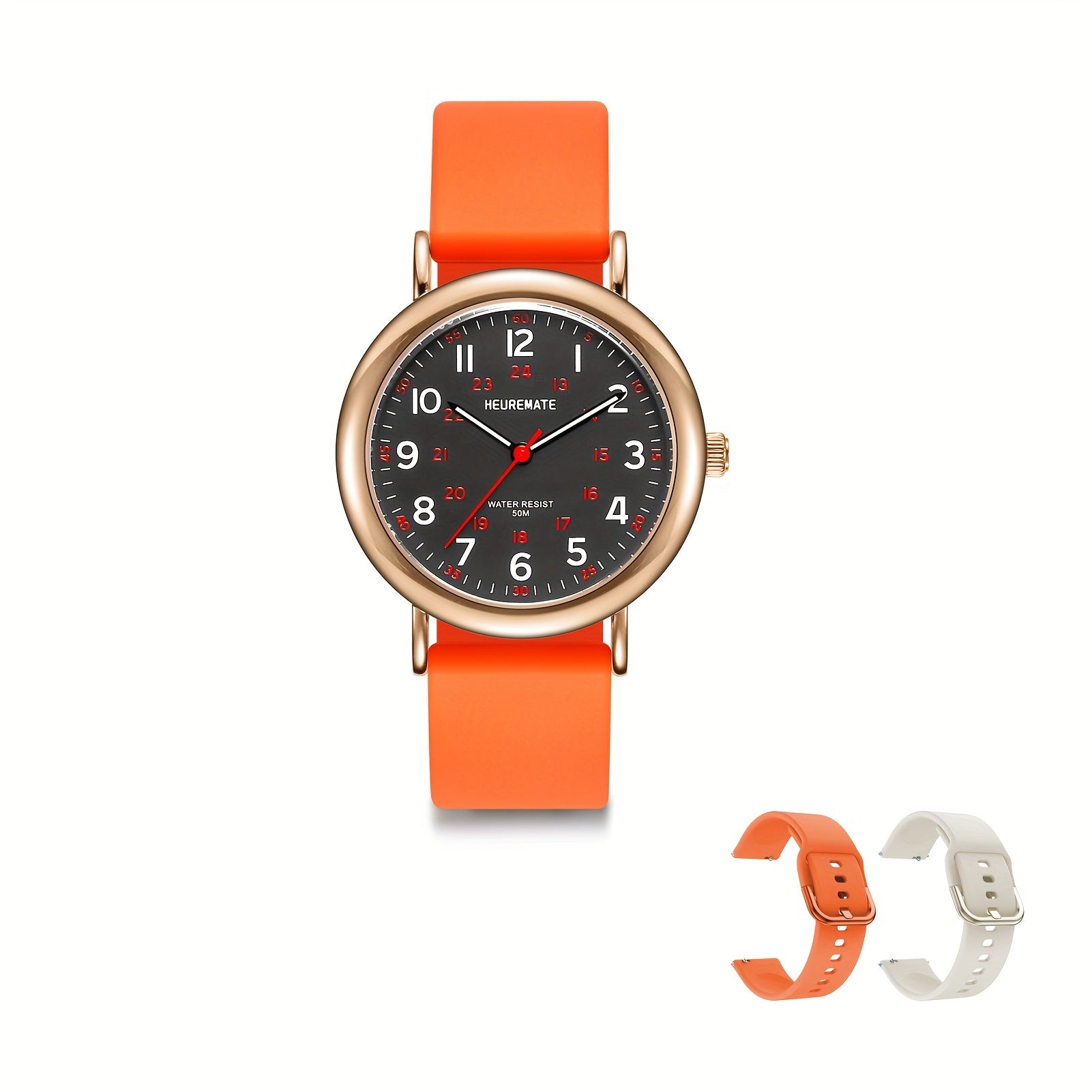 Nurse Watch, Students Professional Watch with Luminous Easy-Read Dial, 24-Hour Second Hand, Colorful Silicone Band for Women And Men