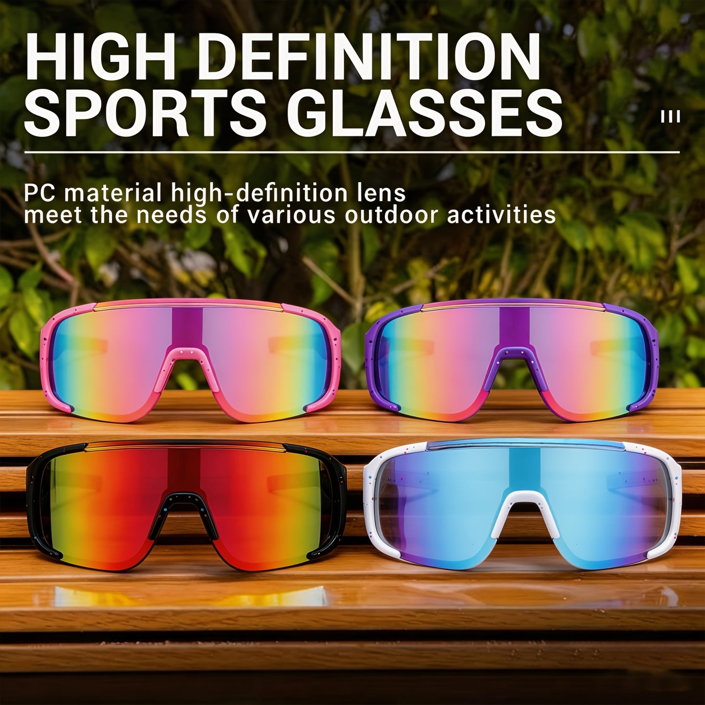Anti Glare Glasses 6 Pairs Unisex Lightweight PC Frame HD Lenses Outdoor Driving Cycling Sports Eyewear Men Women Durable Fashion Sunglasses Accessories