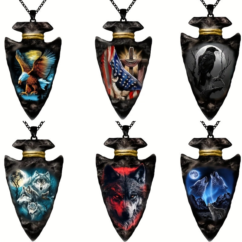 3pcs/6pcs, Animal Wolf King Wolf Head Beast Wolf Totem Pendant Men'S Necklace, Halloween Gift