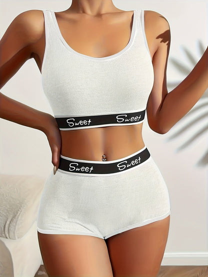 1-Pack Women's Bra and Panty Lingerie Set - Breathable Sport-Inspired Style – Black option – view 4