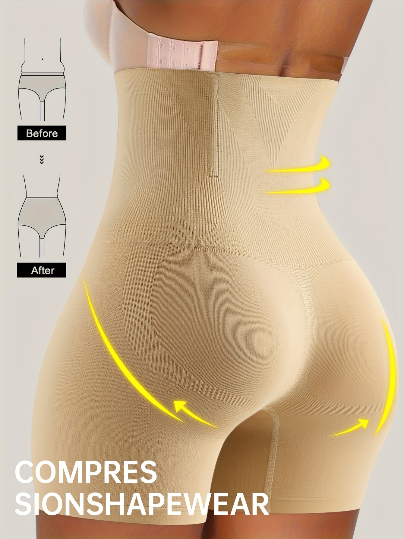 1-Pack Women's High-Waist Shapewear Briefs - Firm Tummy-Control Smoothing – Black Colorway 95077 detail view