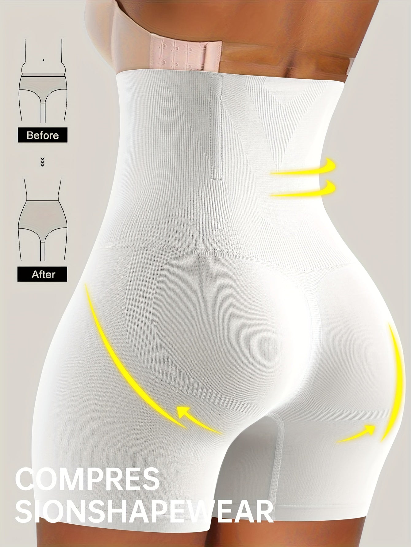 1-Pack Women's High-Waist Shapewear Briefs - Firm Tummy-Control Smoothing – Black Colorway 95077 – view 12