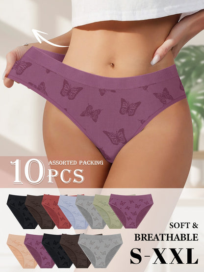 10-Pack Women's Bikini Briefs - Soft Seamless Everyday Comfort – view 2