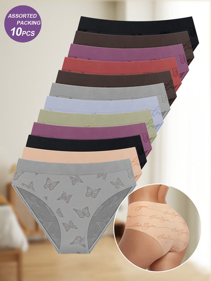 10-Pack Women's Bikini Briefs - Soft Seamless Everyday Comfort – view 6