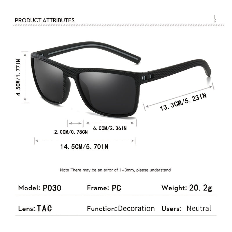 5pcs & Polarized Fashion Glasses - Protection & Polarized Lenses, TAC with Color Coating, Square Frame for Glare - for driving, Fishing, Beach, Outdoor Activities - Stylish Summer Eyewear (5pcs Bulk)