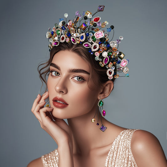 1pc of a Vibrant Rhinestone Tiara Headband Ideal for Weddings, Parties, Carnivals, And Valentine'S Day Hair Adornments
