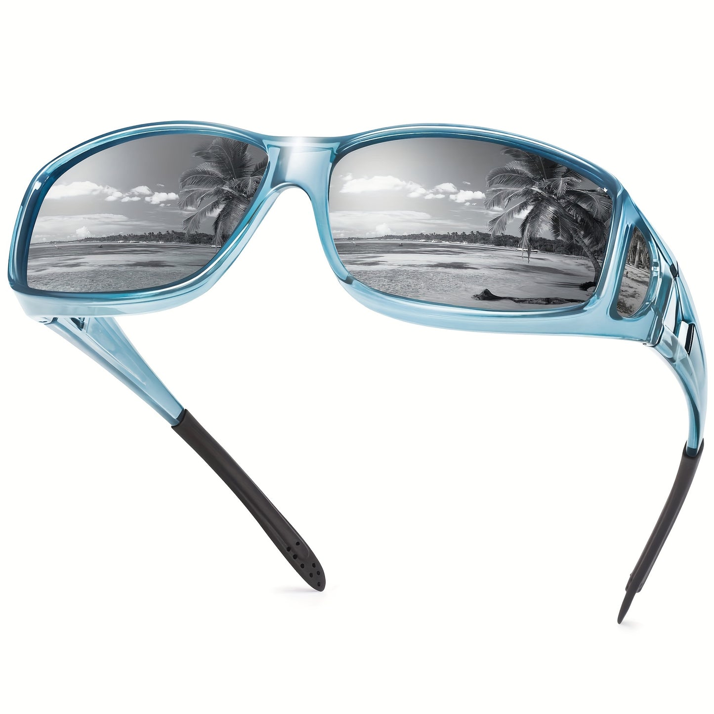 Rectangular Fashion Sunglasses Unisex Fit-Over Prescription Glasses Multi-Color Mirrored Gradient Lenses for Men and Women Stylish Everyday Eyewear