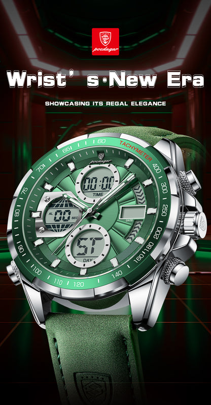 POEDAGAR Men's Analog-Digital Sport Watch — Quartz, Waterproof, Alarm, Calendar | 8 Colors
