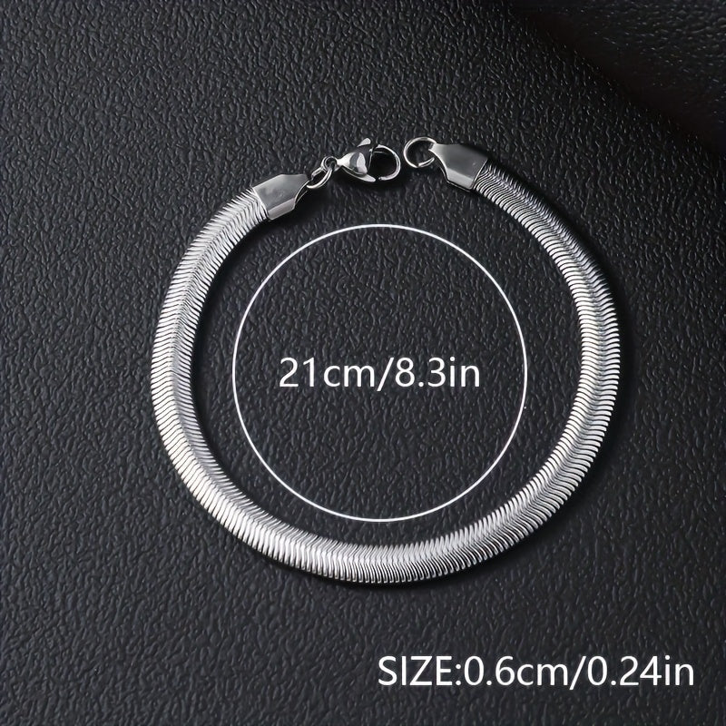 12pcs Set: Men'S Hip Hop Stainless Steel Cuban Chain Bracelet - Perfect for Daily, Party, And Festival Use