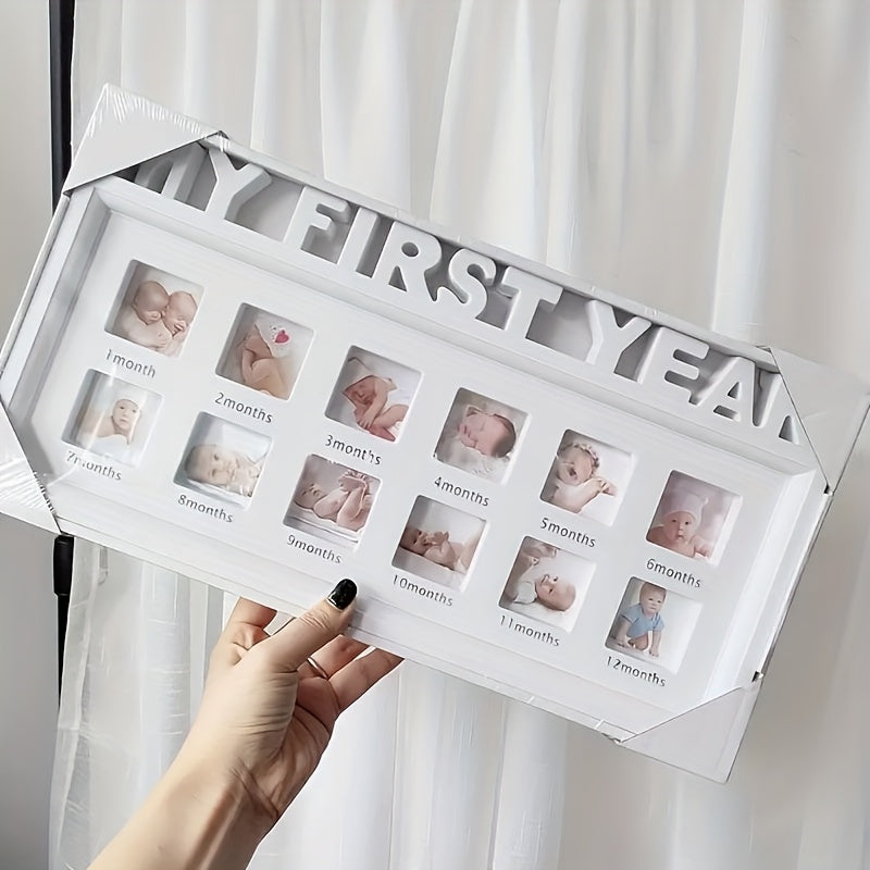 12-Month Baby Milestone Photo Frame - First-Year Photo Display – main product image