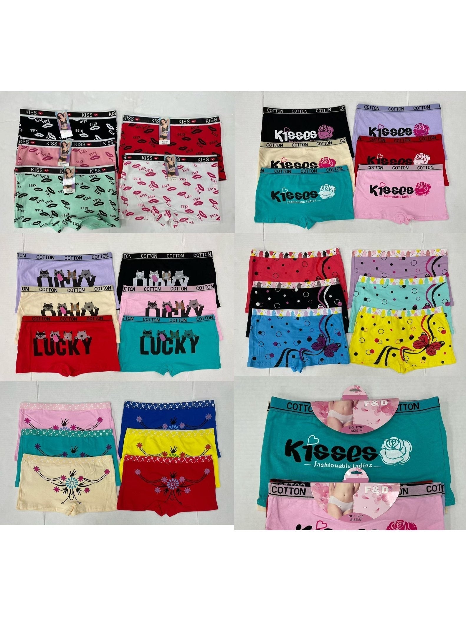 12-Pack Women's Cotton Boyshort Panties - Soft Breathable Assorted Colors – view 2