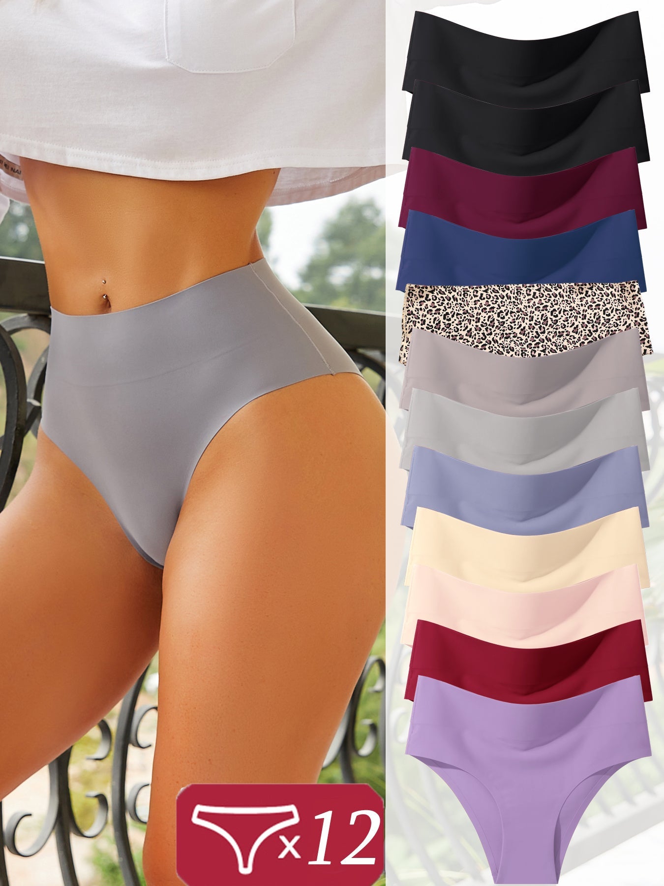 12-Pack Women's High-Waist Shapewear Briefs - Firm Tummy-Control Smoothing – view 5