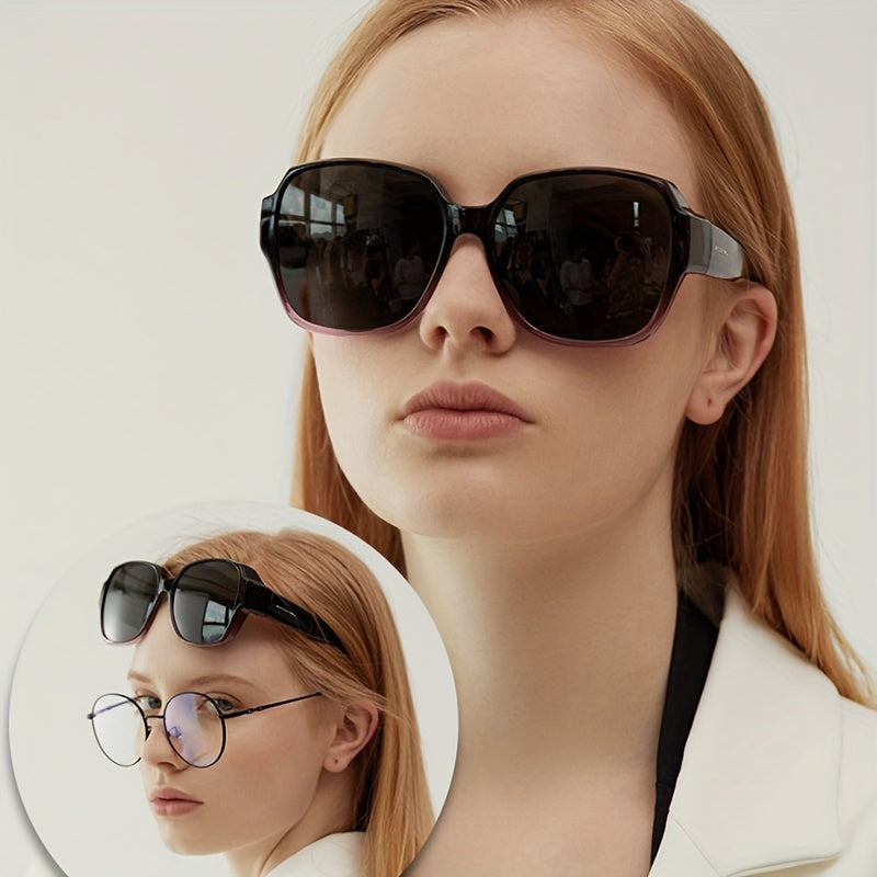 Fit Over Glasses 2-Pack — Large Retro Frames That Wear Over Prescription Eyewear, Unisex Sunglasses for Driving, Parties & Daily Use, Leopard & Black
