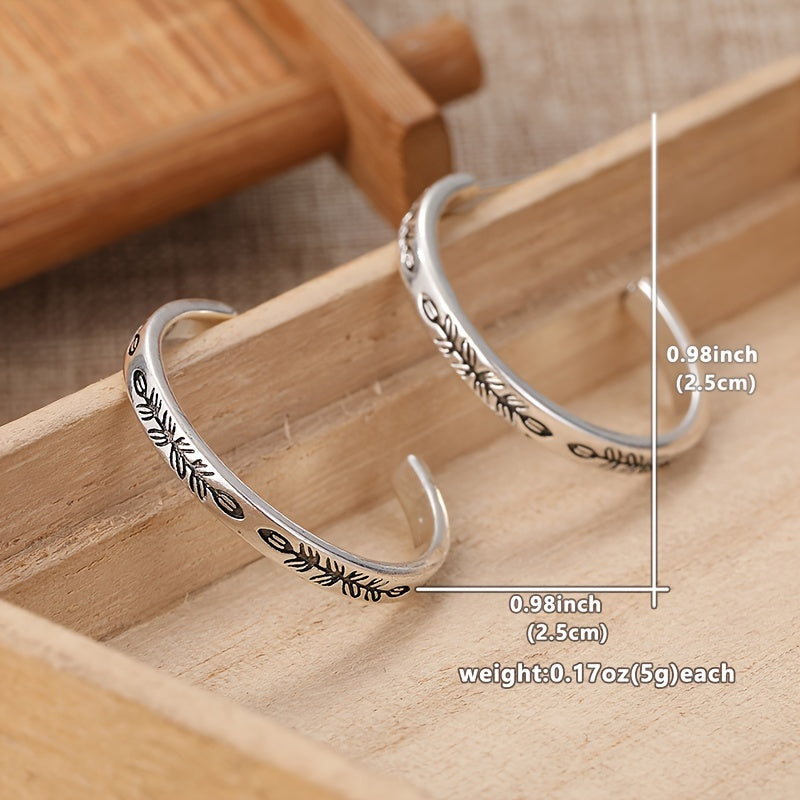 Hoop Earrings 925 Sterling Silver Handmade Hypoallergenic Stamped Everyday Earrings Minimalist Silver Hoops Gift for Women Girls