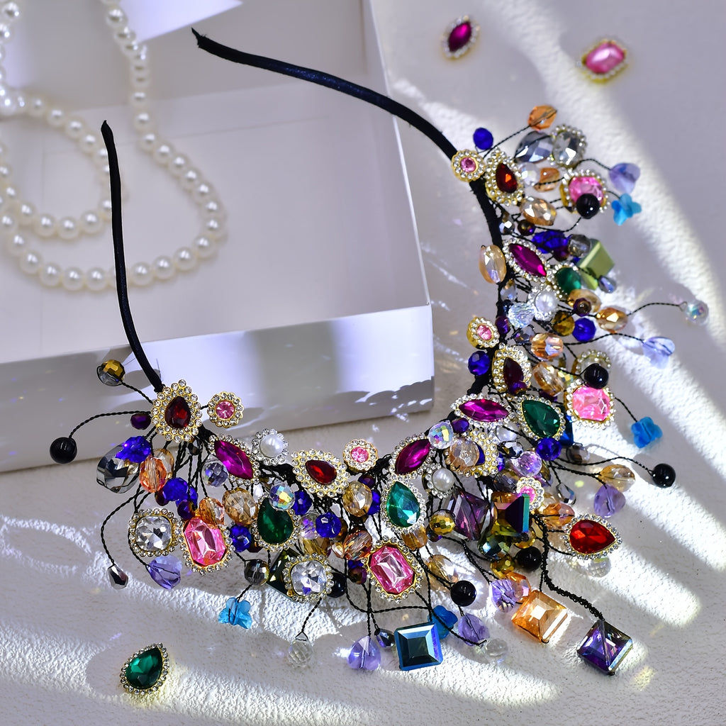 1pc of a Vibrant Rhinestone Tiara Headband Ideal for Weddings, Parties, Carnivals, And Valentine'S Day Hair Adornments