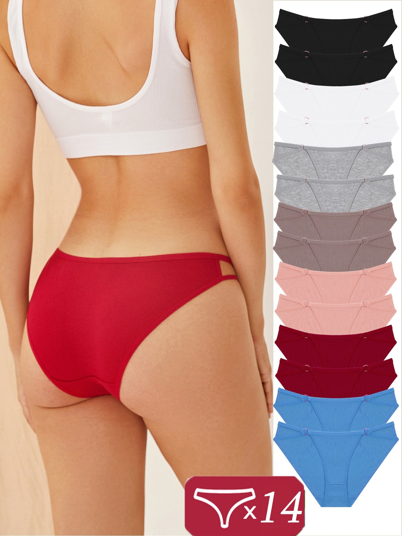 14-Pack Women's Bikini Briefs - Soft Seamless Everyday Comfort – view 3