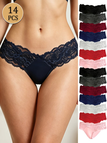 14-Pack Women's Thong Underwear - Adjustable Low-Rise Comfort – view 3