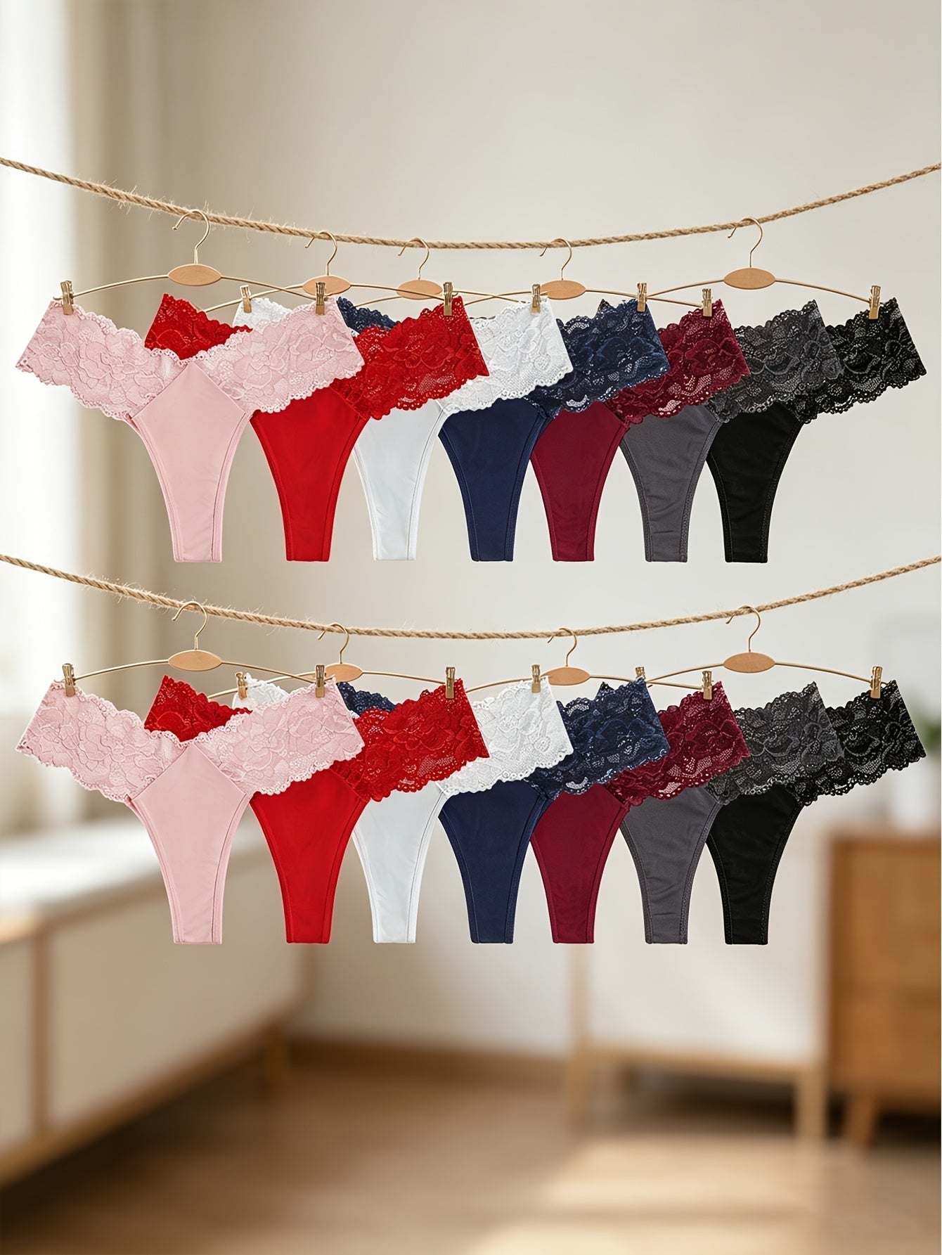 14-Pack Women's Thong Underwear - Adjustable Low-Rise Comfort – view 7