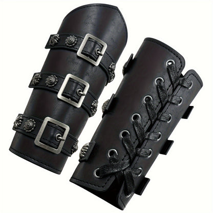 Medieval Knight Wrist Guards Handcrafted Cosplay Armor Bracers Halloween Stage Performance Costume Accessories for Men Women