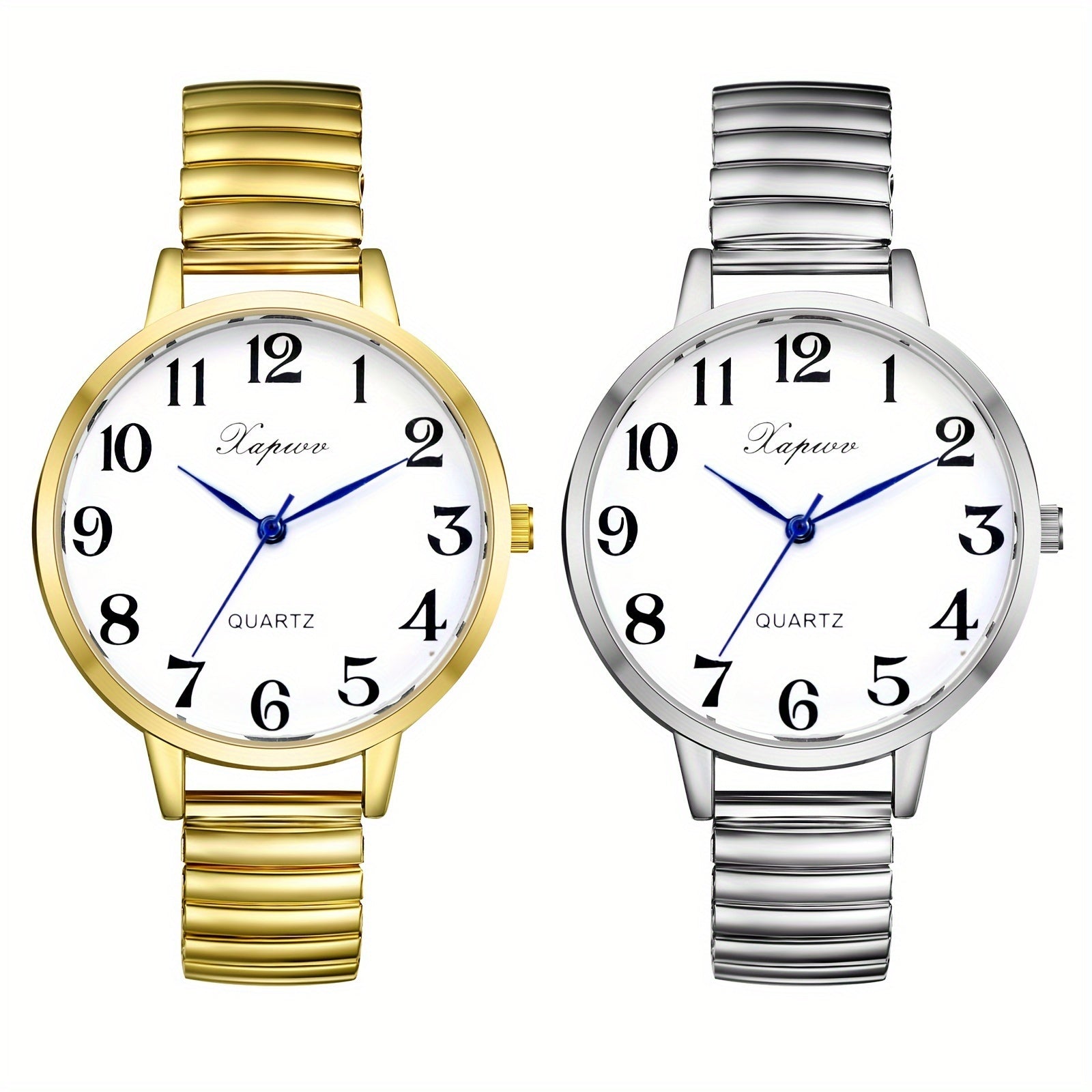 Analog Quartz Stretch Band Women'S Watch, Round Case, Large Arabic Numerals Scale Dial, Clear And Easy to Read, Suitable for Daily Casual Business Wear, Birthday Christmas Mother'S Day Gift Suitable for Teens.