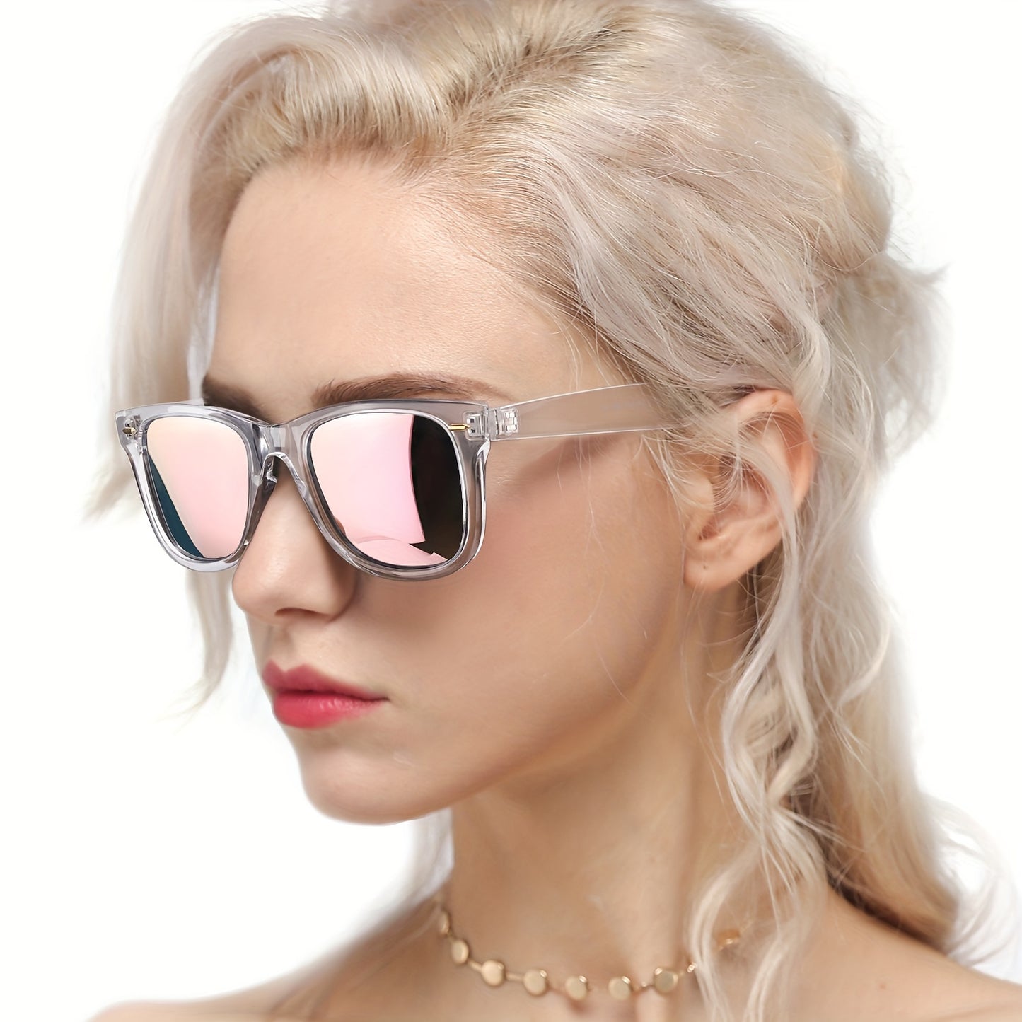 Polarized Sunglasses for Women, Anti-Glare Mirror Lenses, Trendy Fashion Shades with UV Protection, Lightweight Frame — Tawny Gold, Pink, White, Tea, Floral & More Colors Available