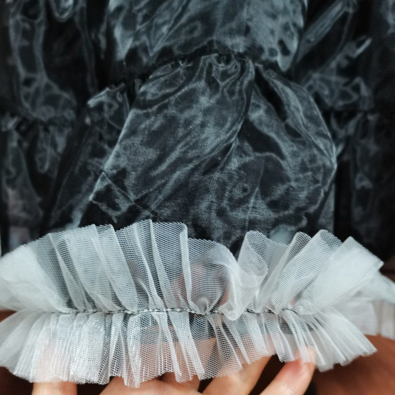 50's Women's Petticoat Underskirt -  Vintage Rockabilly Style, White/Black/Red, Sizes S/M/L/XL, Polyester, Full-Length with Tulle Detail and Fringe Trim,  Costume Accessory| Rockabilly Style|Polyester Fiber Skirt