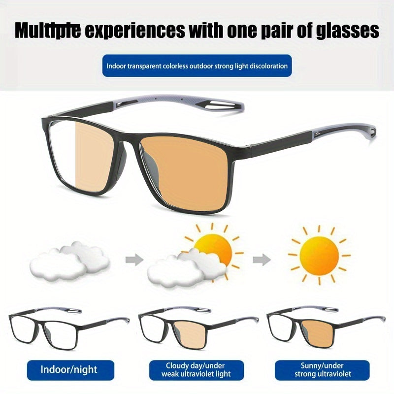 TR90 Sport Sun Reading Glasses Ultralight Photochromic Presbyopia Eyeglasses Women Men Sight Optical Eyewear Diopters to 4.0