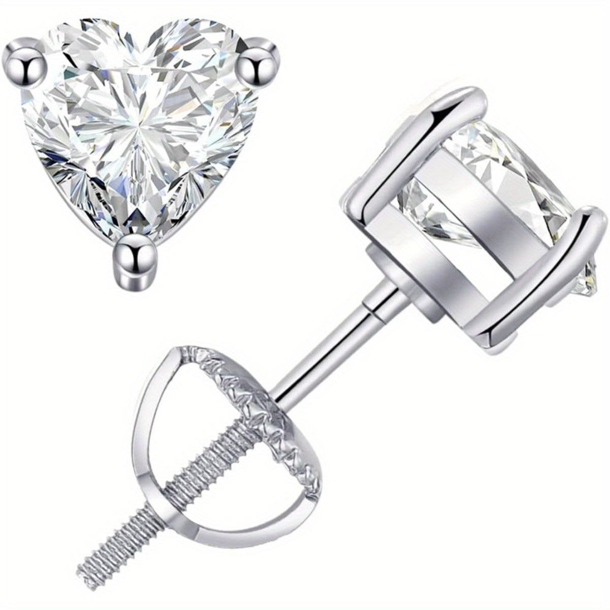 1 Pair Of Moissanite Earrings 925 Sterling Silvery Earrings Men Women Moissanite Earrings Spiral Earrings Women Girls Men