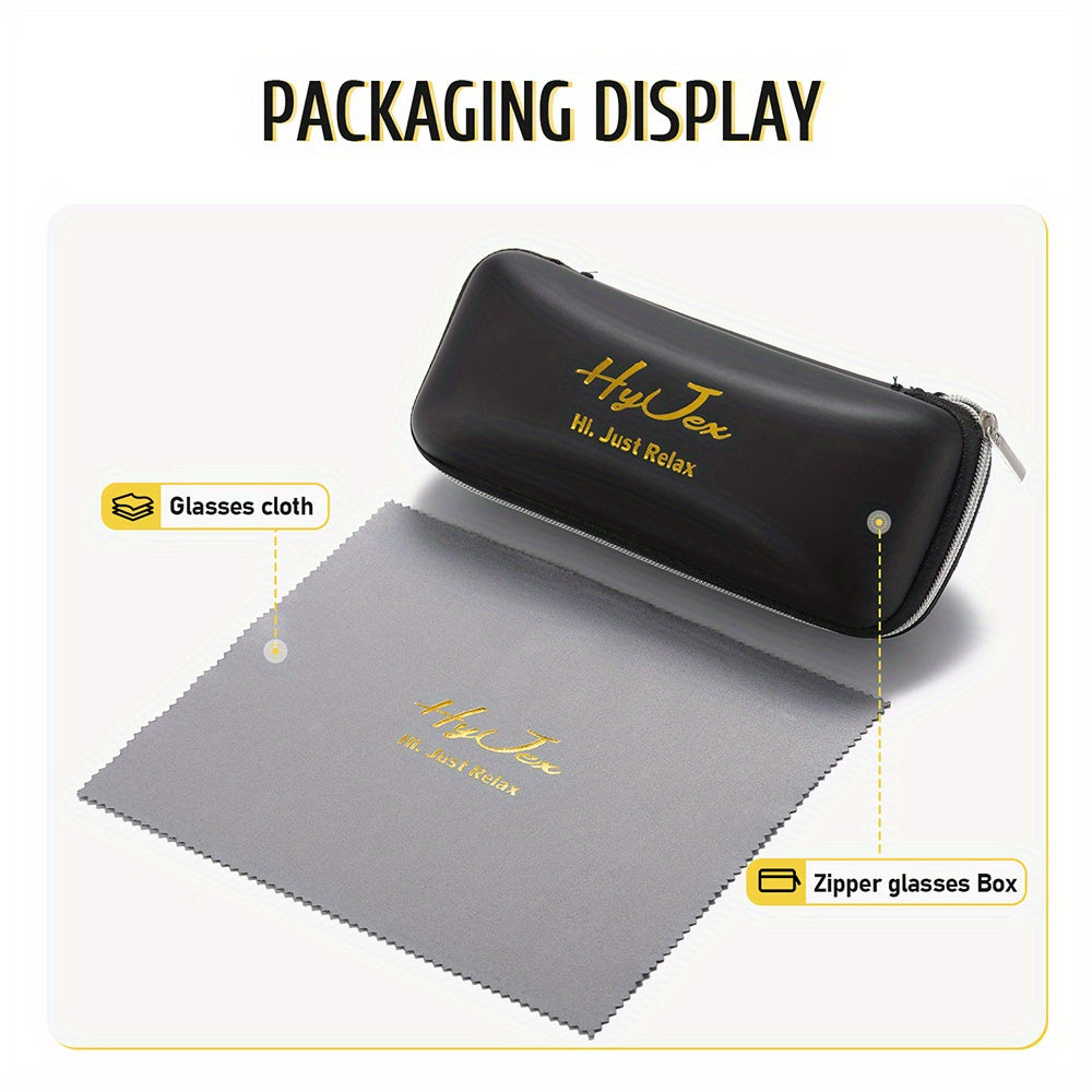 HyJex  Light Blocking Eyeglasses Frame, Trendy Double Beam Metal Plain Glasses