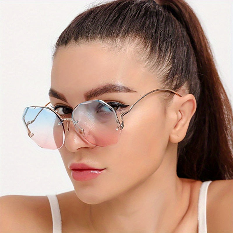 3pcs Women's Fashion Glasses Frameless Frame Fashion Glasses Street Photo Graphy Fashion Fashion Glasses for Men And Women