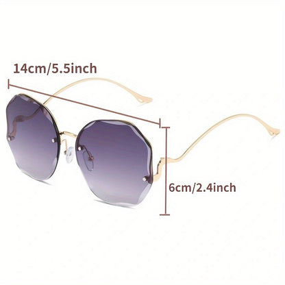 Frameless Metal Fashion Glasses 3-Piece Set for Men Women - Minimalist Rimless Design Trendy Unisex Eyewear for Street Style Photography Daily Casual Wear, Choose Set A or Set B