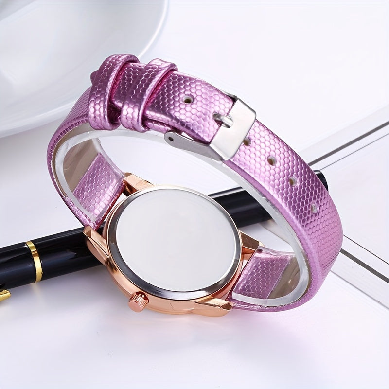 Women's Graphic Color Quartz Watch — Elegant Fashion Analog Wristwatch with Colorful Dial, Zinc Alloy Case, Cute Gift for Girls & Ladies