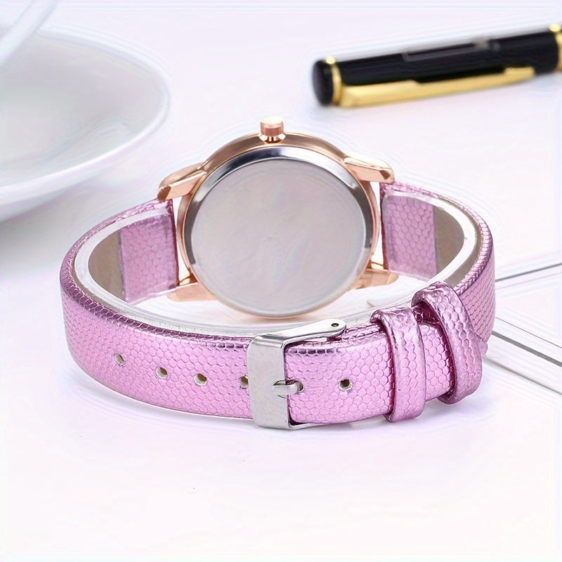 Women's Graphic Color Quartz Watch — Elegant Fashion Analog Wristwatch with Colorful Dial, Zinc Alloy Case, Cute Gift for Girls & Ladies