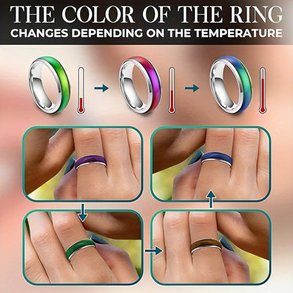 Mood Rings 100Pcs Color Changing Temperature Ring Set 6mm Band Unisex Vintage Emotion Rings with Display Box Party Favor Gift