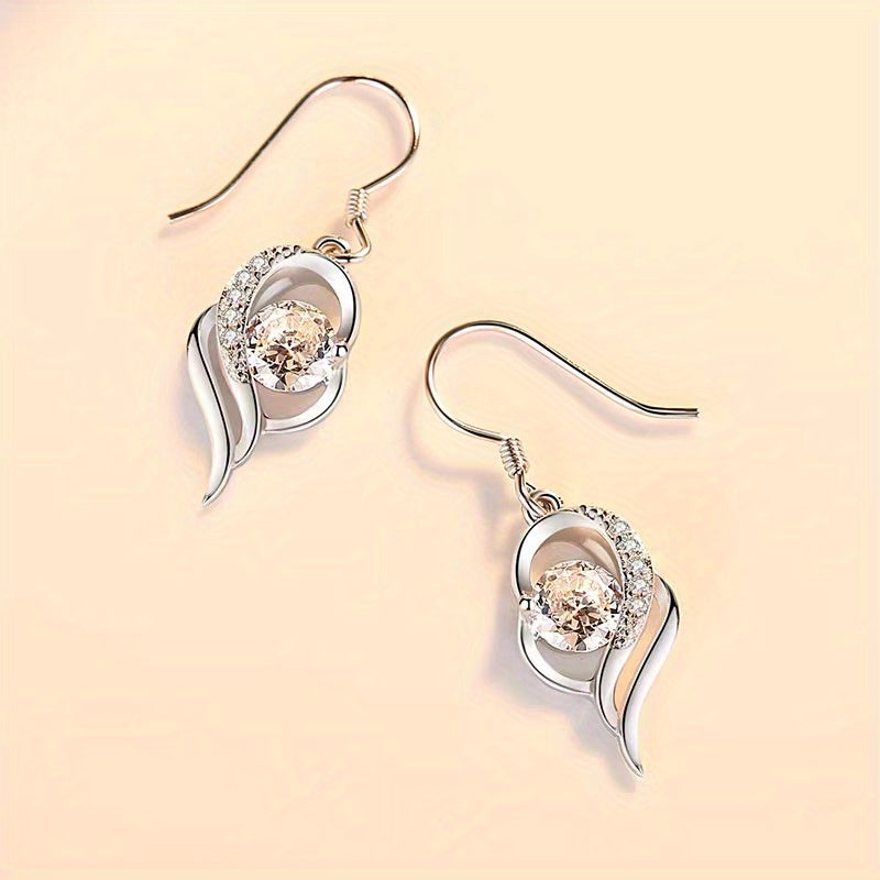 [Sparkling Gift] S925 Moissanite Heart Drop Earrings - Elegant Sparkling Jewelry for Love and Celebration