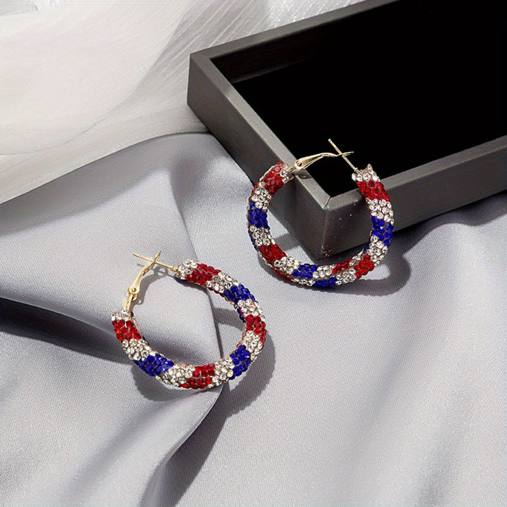 Set of 4pcs of Jewelry for Women Celebrating The 4Th of July, Including Patriotic Earrings, a Bracelet for Independence Day, And a Necklace Featuring The American Flag, Perfect As Gifts